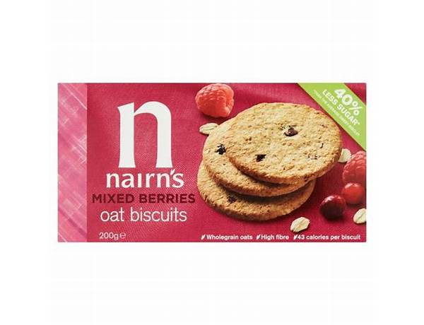 Mixed berries oat biscuits food facts
